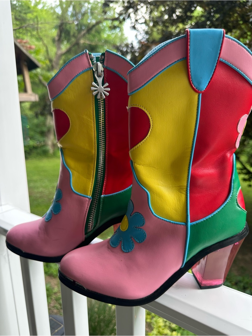 DELIA*S BY DOLLS KILL COLORBLOCK COWBOY BOOTS SIZE 7 - Picture 11 of 14